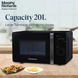 Morphy Richards 20 Litres Solo Microwave Oven| 6 Power Levels| Timer Function|Defrost| Overheat Protection with Auto Shut Off| 2 Year Product Warranty | Black