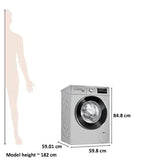 Bosch 7 kg Fully-Automatic Front Loading Washing Machine (WAJ2446SIN, Silver, Inbuilt Heater)