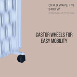 Havells 9 Fin OFR Heater 2400W with Fan – Oil Filled Radiator (Beige) (Open Box / Without Box)