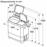 Bosch Series 6 8 kg 1360 RPM Semi-Automatic Top Load Washing Machine - WJG803T0IN
