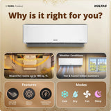 Voltas 2 Ton 3 Star Inverter Split AC 243INV Venus Luxe, 6-in-1 Cooling, 55°C Cooling