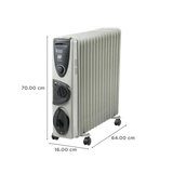Russell Hobbs EOFR 2900 (ROR15F, Grey) 2900 W | Oil Filled Radiator Electric Room Heater | ISI Approved Oil Filled Room Heater (Open Box / Without Box)