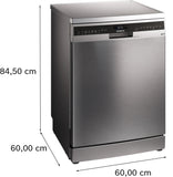 Siemens iQ700 15 Place Settings Free-Standing Dishwasher 60 cm Silver Inox with Zeolith Drying, Home Connect and varioSpeed Plus - SN27ZI00VI