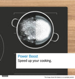 Bosch Series 4 60cm Induction Hob | 4 Cooking Zones | PowerBoost | TouchSelect Control | QuickStart & Restart | Frameless Black Glass - PIE63KBB5E