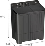 Bosch Series 4 11 kg Semi-Automatic Top Load Washing Machine 1300 RPM Dark Grey - WJG11CD0IN