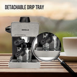 Havells Donato Espresso Coffee Maker 900W | Stainless Steel Body | Stylish Black Design