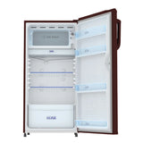 Haier 165L 1 Star Direct Cool Single Door Refrigerator | Wired Shelves | Large Veg Box | Fast Ice Making | Longer Cooling Retention | Easy Clean Back (HRD-1851BBRA-P, Red Mono)