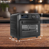 Faber Air Fryer Oven 20L,1500 Watts, Digital Control, Bake Tray, SS Wire Tray & Basket, Crumb Tray, | 15 Preset Auto Program | Bake,Roast,Fry,Toast,Defrost | FAO 20L BK 15DF