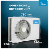 Midea 1 Ton 3 star Inverter Split AC (Copper, HD Filter, SANTIS NEO DLX, White, Free 1 Year Extended warranty