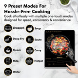 Havells Cook Pro TC-20 Induction Cooktop | Up to 9 Cooking Modes | Digital Display for Time & Power | GHCICRVA200