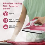 Tru-Steam 1600W Steam Iron – Powerful Steam Iron for Effortless Wrinkle Removal (GHGSIEHU160)