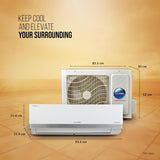 Lloyd 1.5 Ton 3 Star Inverter Split AC (5 in 1 Convertible, Cools Even at 52°C, Anti Corrosion Coating, Copper, Anti-Viral Filter, White with Silver Deco Strip, GLS18I3FOSBW)
