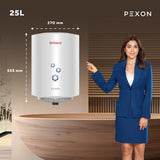Venus Pexon 25L Storage Water Heater (25PX PEXON WHITE 704252) – White, 4 Star Rated, Permacoat Inner Tank, Hard Water Protection, Multi-Safety System