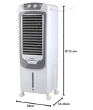 USHA Aerostyle Electronic 25L Tower Air Cooler (25AST1) – 1400 m³/h Air Delivery, 6m Air Throw, Remote Control, Honeycomb Pads, Ice Chamber & Humidity Control