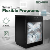 Faber 12 Place Settings Dishwasher (FFSD 6PR 12S, Neo Black, Best Suited for Indian Kitchen, Hygiene Wash)