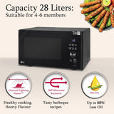 LG 28 L Wi-Fi Enabled Charcoal Convection Healthy Microwave Oven (MJEN286UFW, Black, Diet Fry)