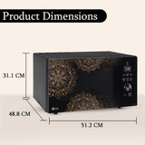 Stylista microwave oven cover compatible for LG 28 Liters Convection MJEN286UI, Dustproof, stainproof, Wipeable cover, Symmetric Pattern Beige