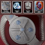 Godrej 10.5 Kg 5 Star Semi-Automatic Top Load Washing Machine With Toughened Glass Lid(WSEDGE JAZZ 105 5.0 DB3 M CSRD, Stainless Steel Drum, Drying at 1440 RPM Speed, Crystal Red)