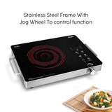 Glen 2200W Infrared Cooktop Stoves with Grill Rack for Barbecue, 4 Preset Cooking Modes, Crystal Glass Plate, Digital Display, Touch Control, Infrared Chulha Hot Plate (SA-3072IR)