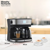 Morphy Richards DuoPresso 2-in-1 Coffee Maker|Drip & Espresso| 15 bar Pressure| Digital Display|Removable Drip Tray| Upto 10 cups* of Coffee| Keep Warm Tray| 2-Yr Warranty by Brand|Black