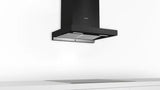 Bosch Series 4 60cm Wall-Mounted Chimney | 950 m³/hr Suction | Self-Clean Technology | Oil Collector Filter | Touch with Gesture Control | Matt Black - DWBA68H60I