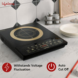 Lifelong 2100 Watt Induction Stove Touch Panel,Upto 5.5KVA Surge Protection,Electric Induction with 7 Preset Indian Menu Options,Auto Shut-Off&Temperature Control