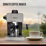 Havells Donato Espresso Coffee Maker 900W | Stainless Steel Body | Stylish Black Design