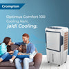 Crompton Optimus Comfort 100L Desert Air Cooler for Home – Low Noise, Honeycomb Pads, Ice Chamber & Everlast Pump (ACGC-OPTICOMF100)