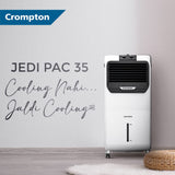 Crompton Jedi PAC 35L Personal Air Cooler with Honeycomb Pads & 4-Way Air Deflection
