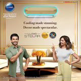 Lloyd Stellar Lite 1.5 Ton 5 Star Wi-Fi Inverter Split AC (6 in 1 Convertible, Mood Lighting, Door Open Alert, Copper, Smart 4-Way Swing, White/Silver Deco, GLS18V5FWSSL