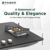 Faber 90 cm 3 Burner Built-in Gas Hob with Full Brass Burners, Auto Ignition & Flame Failure Device – HOB BELLA HT 903 BR AI FFD