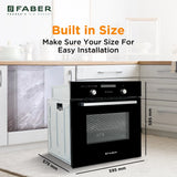 Faber 82 L Built-in Electric Oven with 10 Cooking Functions, 3D Hot Air Circulation & Anti-Scalding Cold Door - FBIO 82L 10F BK with ART