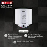 Usha Cylandra 35L Storage Water Heater (White)