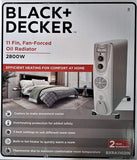 BlackDecker 11 Fin OFR Heater – 2800W, Fan, Thermostat (Open box / Without box)