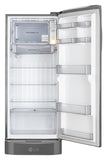 LG 210L Single Door Refrigerator with Base Stand Drawer, Smart Inverter Compressor, Direct Cool, Shiny Steel, 5 Star,(GLD2256ZAPZ)