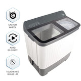 Panasonic 10 kg 5 Star Semi-Automatic Glass Lid Top Loading Washing Machine with Powerful Motor (NA-W100H6HRB, Grey, Active Foam System)