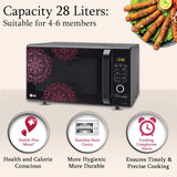 LG 28 L Convection Microwave Oven (MC2887BIUM, Black, Heart Friendly Recipes, 360° Motorised Rotisserie)