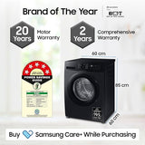 Samsung 12 kg, 5 Star, AI Ecobubble, Super Speed, Wi-Fi, Hygiene Steam with Inbuilt Heater, Digital Inverter, Fully-Automatic Front Load Washing Machine (WW12DG5B24ABTL, Black)