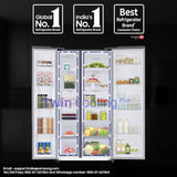 Samsung 653 L, 2 Star, Frost Free, Double Door, Convertible 5-in-1 Digital Inverter, Side By Side Refrigerator (RS76CG80X0S9HL, Silver, Refined Inox)