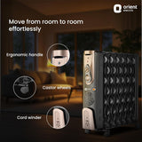 Orient Electric Comforter collection 13 fin oil filled radiator | Advanced S-shaped Fins |2900W power| with PTC fan heater| 3 heat settings | 2 years warranty by Orient