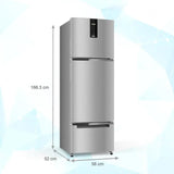 Whirlpool Protton NXT 237L 2 Star Frost Free Triple Door Refrigerator | Inverter Compressor | Microblock Technology | FreshFlow 360° Cooling | Active Deo | Athena Steel | PRONXT DF285 3D PRM