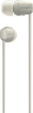 Sony WI-C100 Wireless In-Ear Headphones with 25 Hours Battery Life, DSEE, IPX4 Water Resistance – Cream – WI-C100 Sony India
