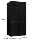 Voltas Beko 626 L Frost Free Side-by-Side Inverter Refrigerator (RSB64GF, Glass Black)