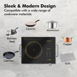 Havells 2200 Watt Infrared Induction Cooktop Glo TV22-6KV Surge Protection, Sensor Touch,Universal Utansil Compatibility, SS304 Food grade grill
