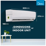 Midea 1 Ton 3 star Inverter Split AC (Copper, HD Filter, SANTIS NEO DLX, White, Free 1 Year Extended warranty