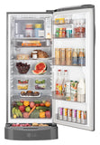 LG 210L Single Door Refrigerator with Base Stand Drawer, Smart Inverter Compressor, Direct Cool, Shiny Steel, 5 Star,(GLD2256ZAPZ)