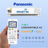 Panasonic 1.5 Ton 5 Star Wi-Fi Inverter Smart Split AC (Copper Condenser, 7 in 1 Convertible with True AI Mode, 4 Way Swing, PM 0.1 Air Purification Filter, CS/CU-VU18AKYF, White)