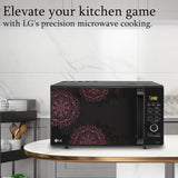 LG 28 L Charcoal Convection Healthy Microwave Oven (MJ2887BIUM, Black, Healthy Heart Recipes, Diet Fry, Pasteurized Milk, 360° Motorised Rotisserie & 10 Years of warranty on Charcoal Heater)