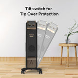 Havells 11 Fin Oil Filled Room Heater (OFR) | Advanced New U-Tech Fast Heating Fins with 10-Year Warranty | 2900W | ISI Approved | PTC Fan Heater | Inclined Control Panel | Black