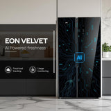 Godrej 600L 3Star | 1+2 Year Additional Warranty | Smart Convertible Zones | Toughened Glass Door | Frost Free Inverter Side By Side Refrigerator (2025 Model, RS EONVELVET 646C RIT OP BK, Opera Black)
